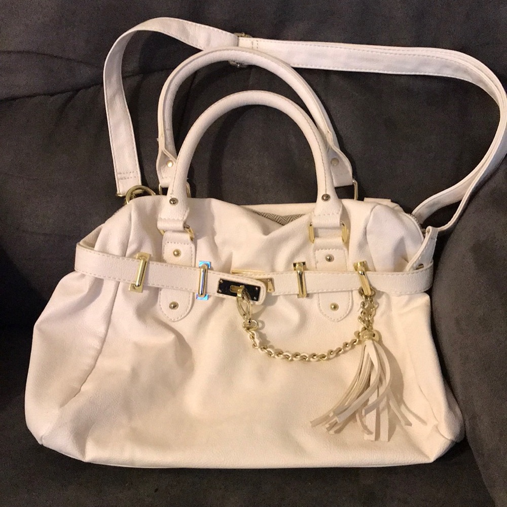 3 strap White and gold Steve Madden purse